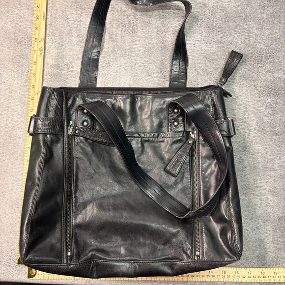 Kenneth Cole Black Leather Tote Bag - Picture 7 of 7